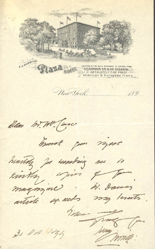 SIR HENRY IRVING - AUTOGRAPH LETTER SIGNED 10/31/1899