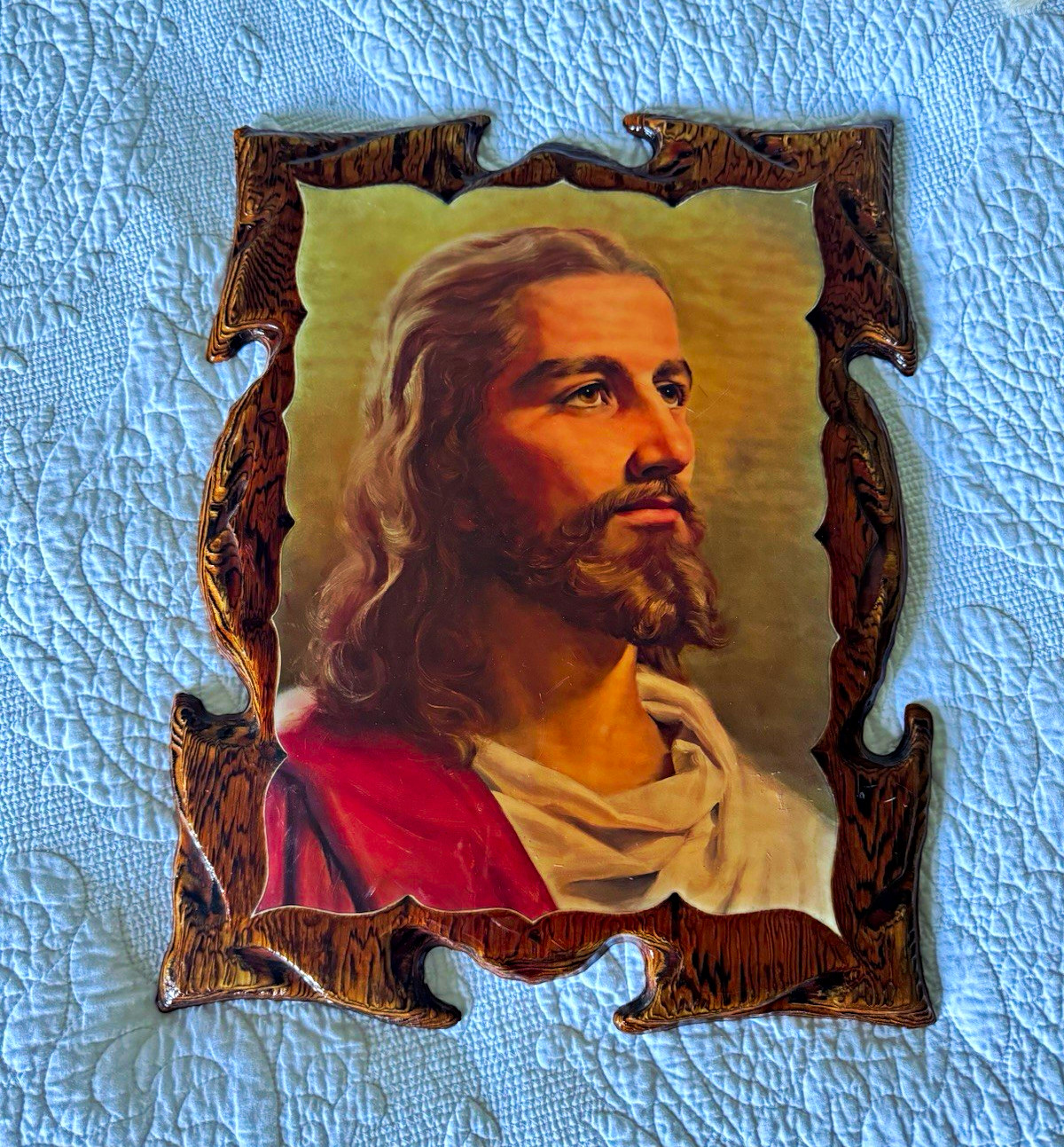 Vintage Christianity Jesus Portrait Decorative Wood Wall Plaque Wall Hanging