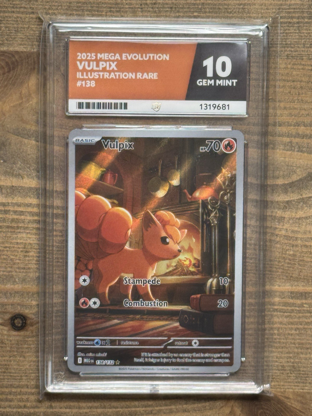 Vulpix 138/132 ACE Graded 10 Holo English Me01: Mega Evolution Illustration Rare