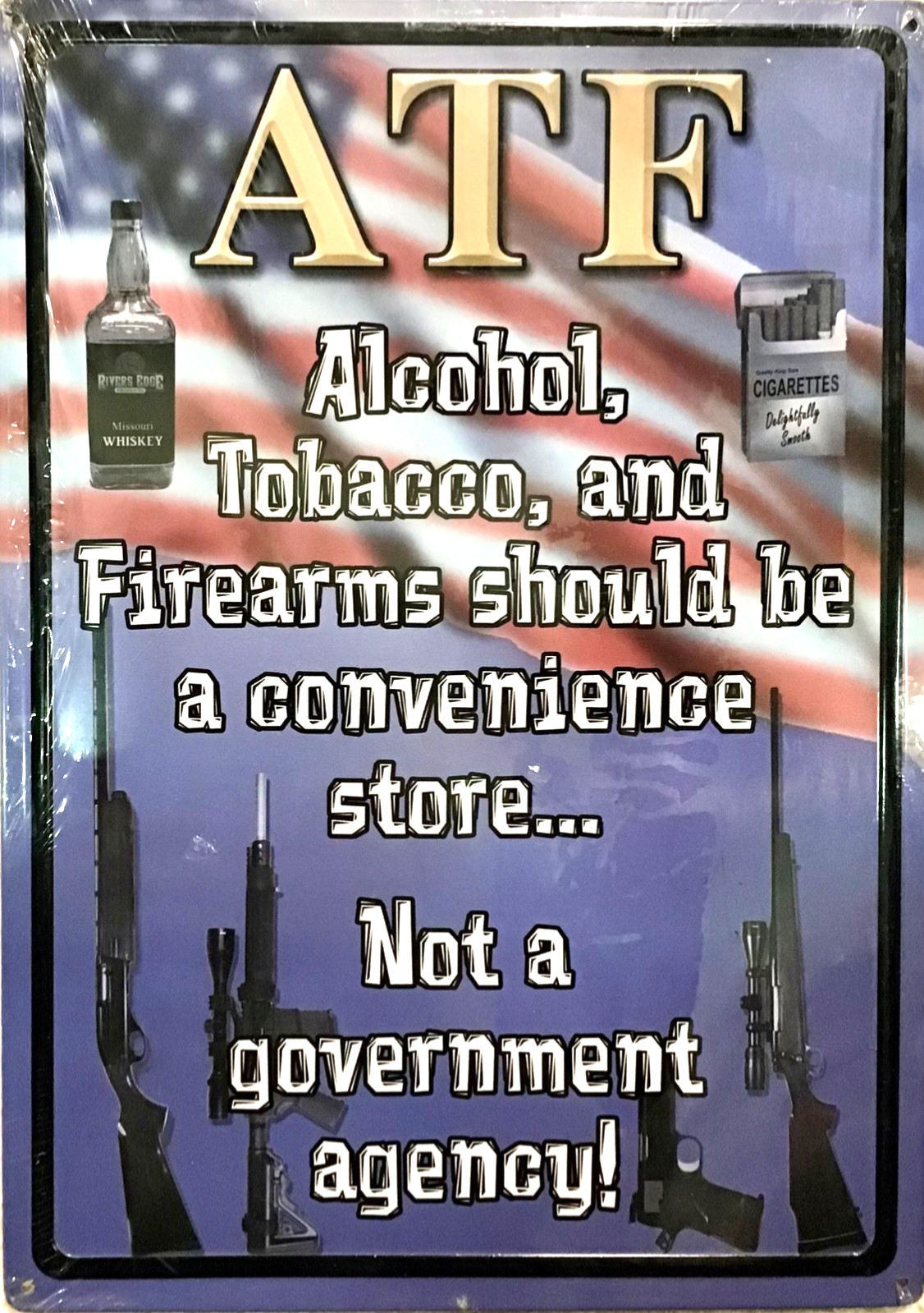 FREE SHIPPING BUY or make OFFER B4 it’s SOLD ATF funny 12x16 TIN SIGN (StkA)