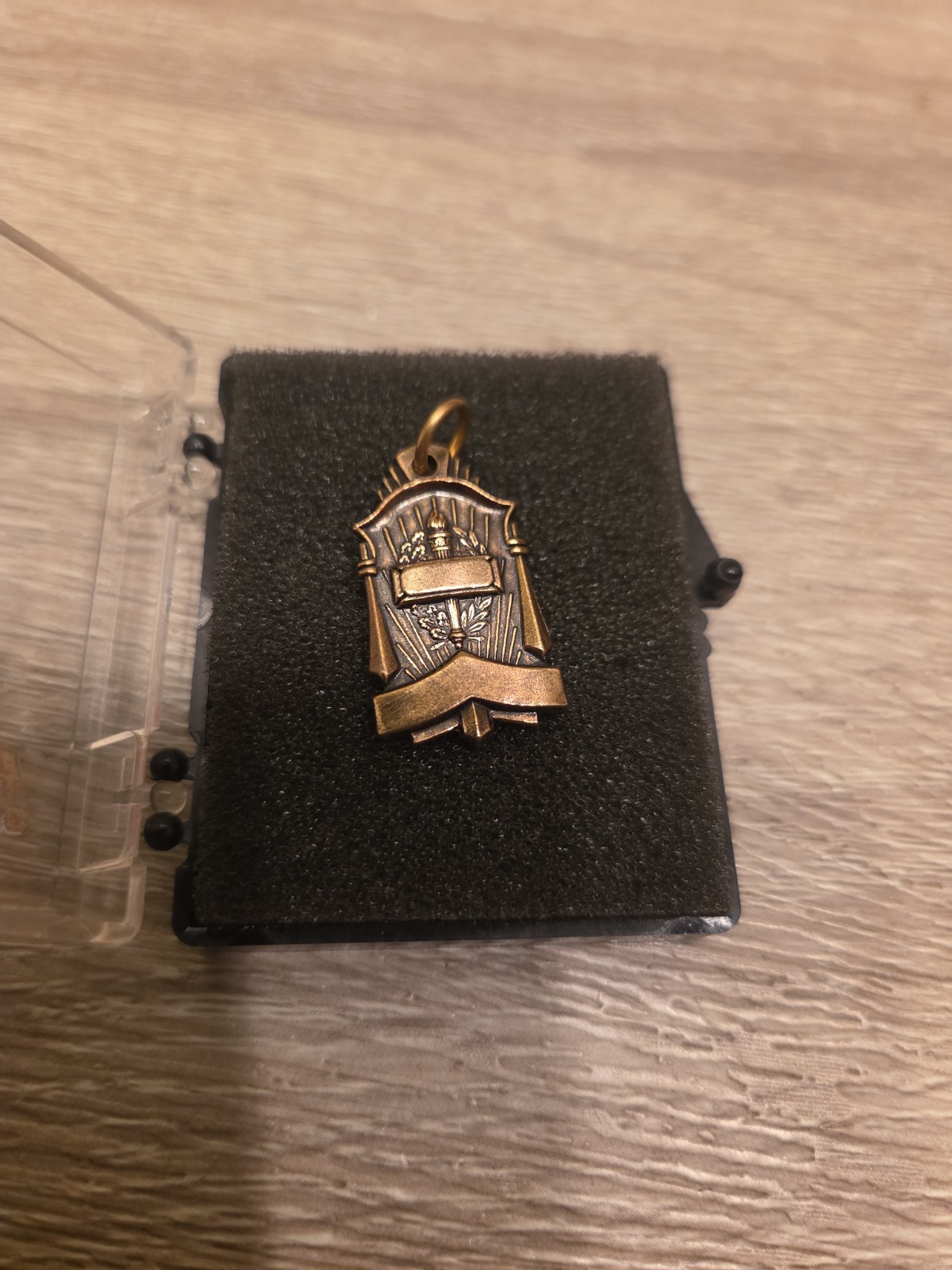 Vintage Herff Jones Piano Academic Medal Charm Pendant Bronze Tone Music