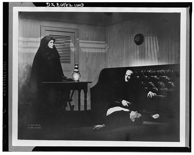 Photo:Vampire Dracula Coffin Scene 1940s Gothic Horror Film Still