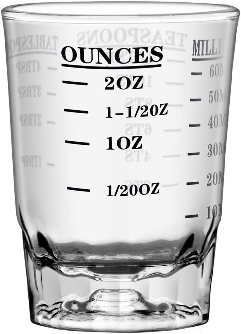 2 OZ 4 Features Shot Glasses Measuring cup Liquid Heavy Glass Wine Glass