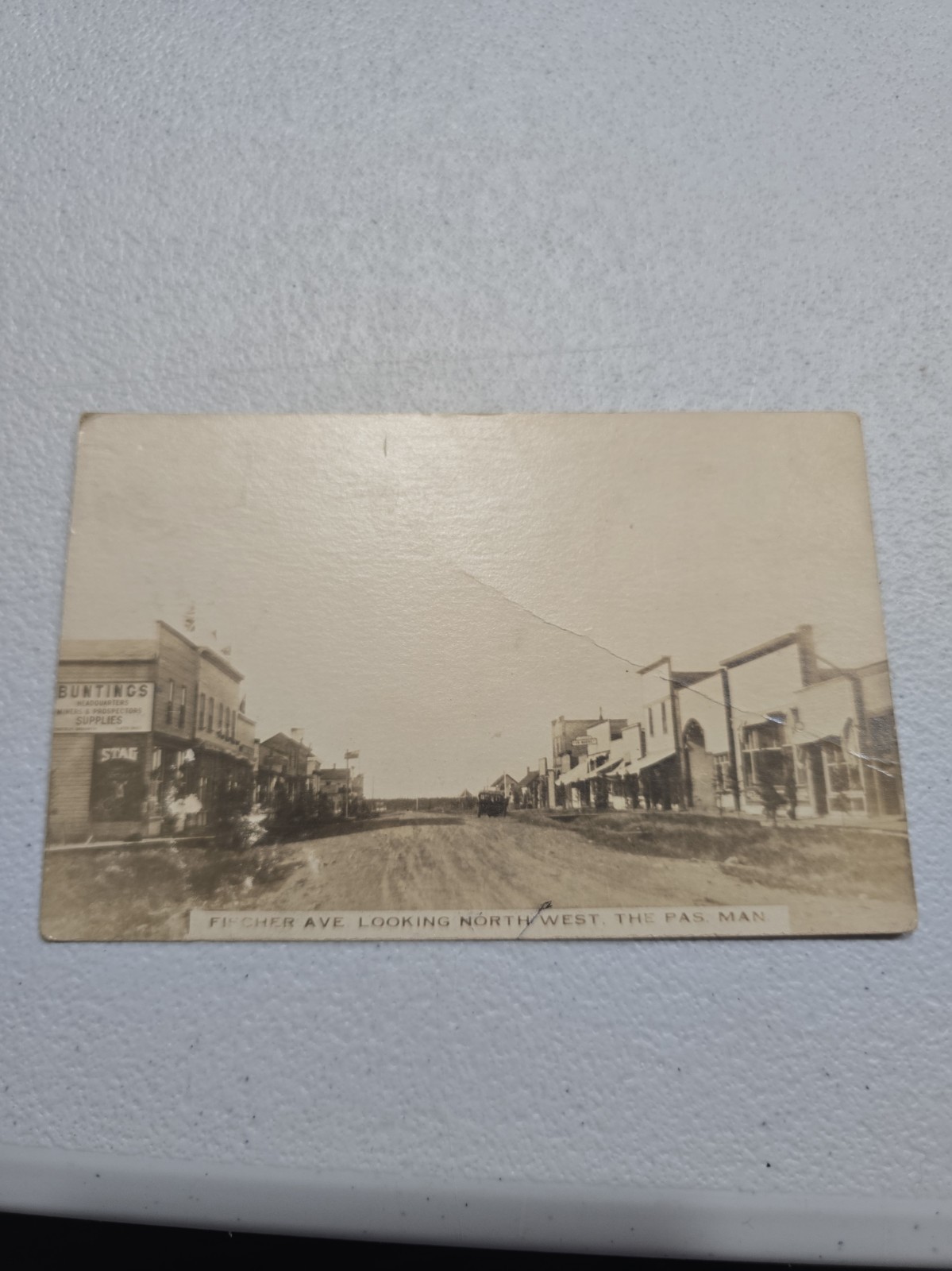 Rppc The Pas Manitoba Canada Postcard Fischer Ave