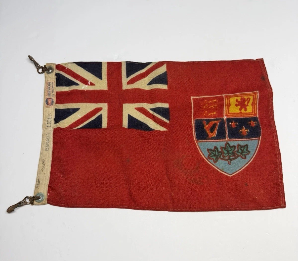 Vintage Canadian Red Ensign Flag Annin Wool 12x18 Maritime 1922-1957 Design