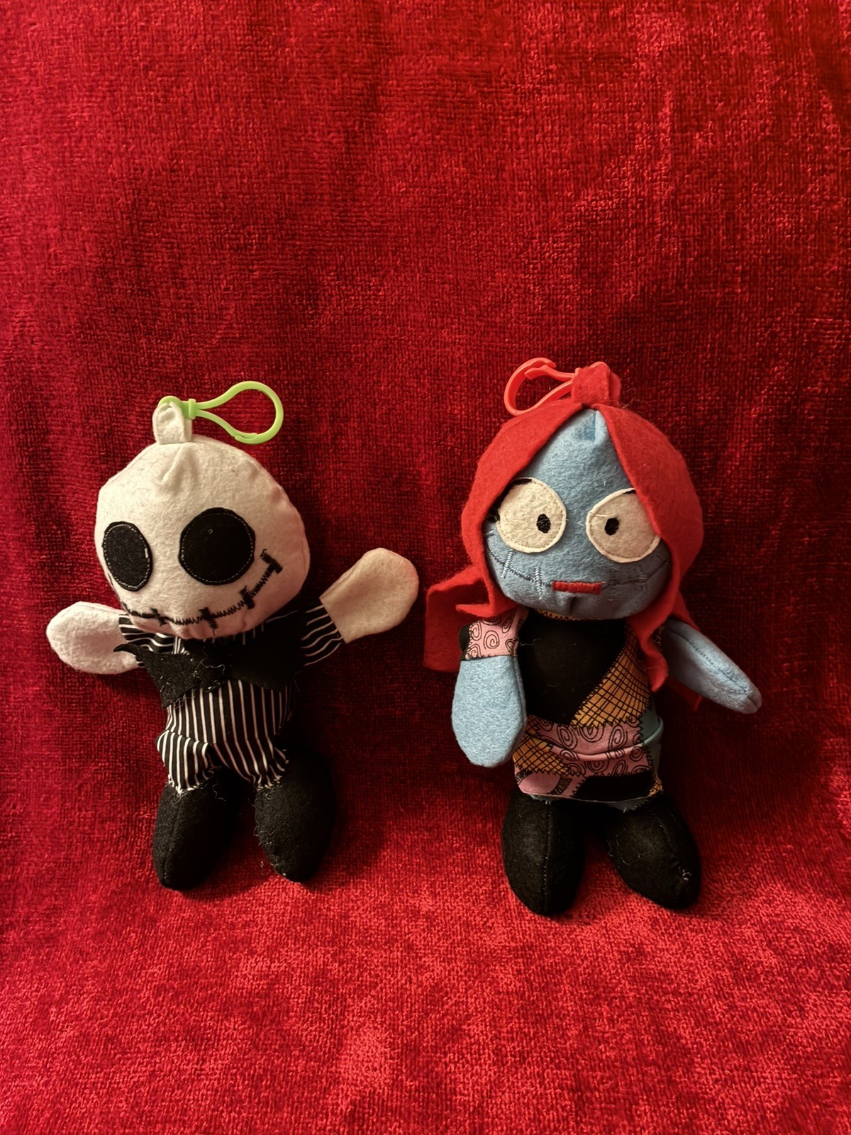 Jack Skellington and Sally Haunted  Mansion Fan Art Plush Doll Toy Keychain Set