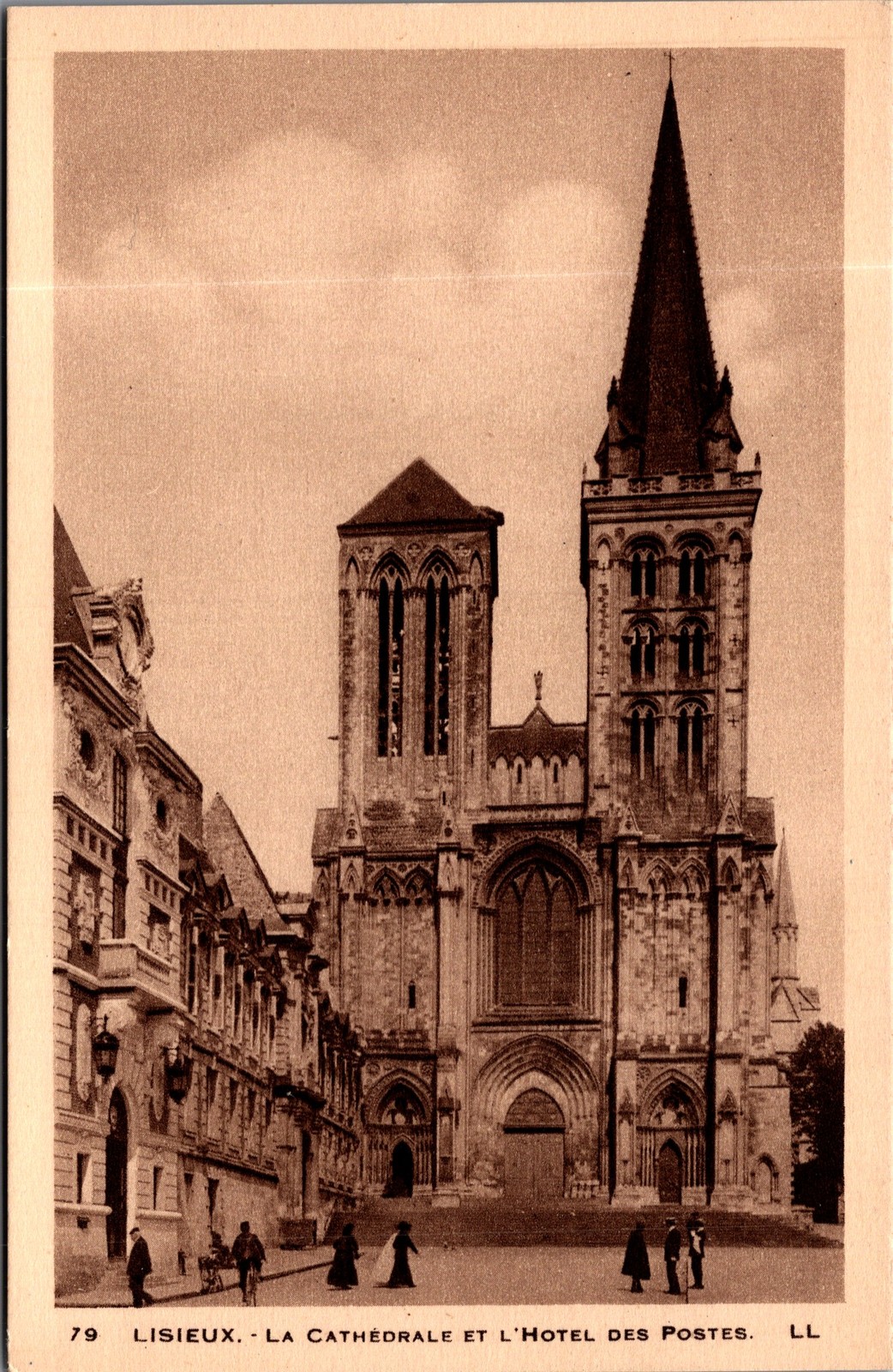 Lisieux France Cathedral Hotel des Postes Postcard