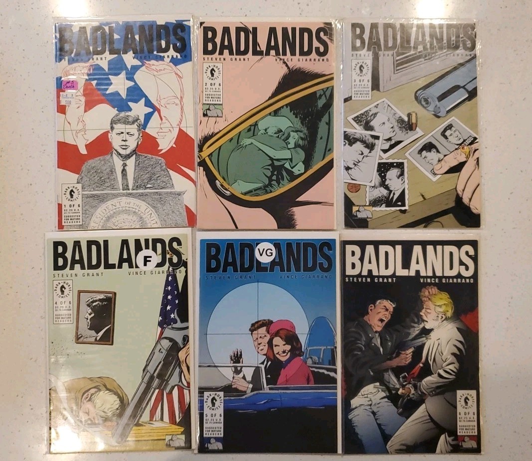BADLANDS #1-6 (Dark Horse Comics 1991) -- #1 2 3 4 5 6 -- JFK