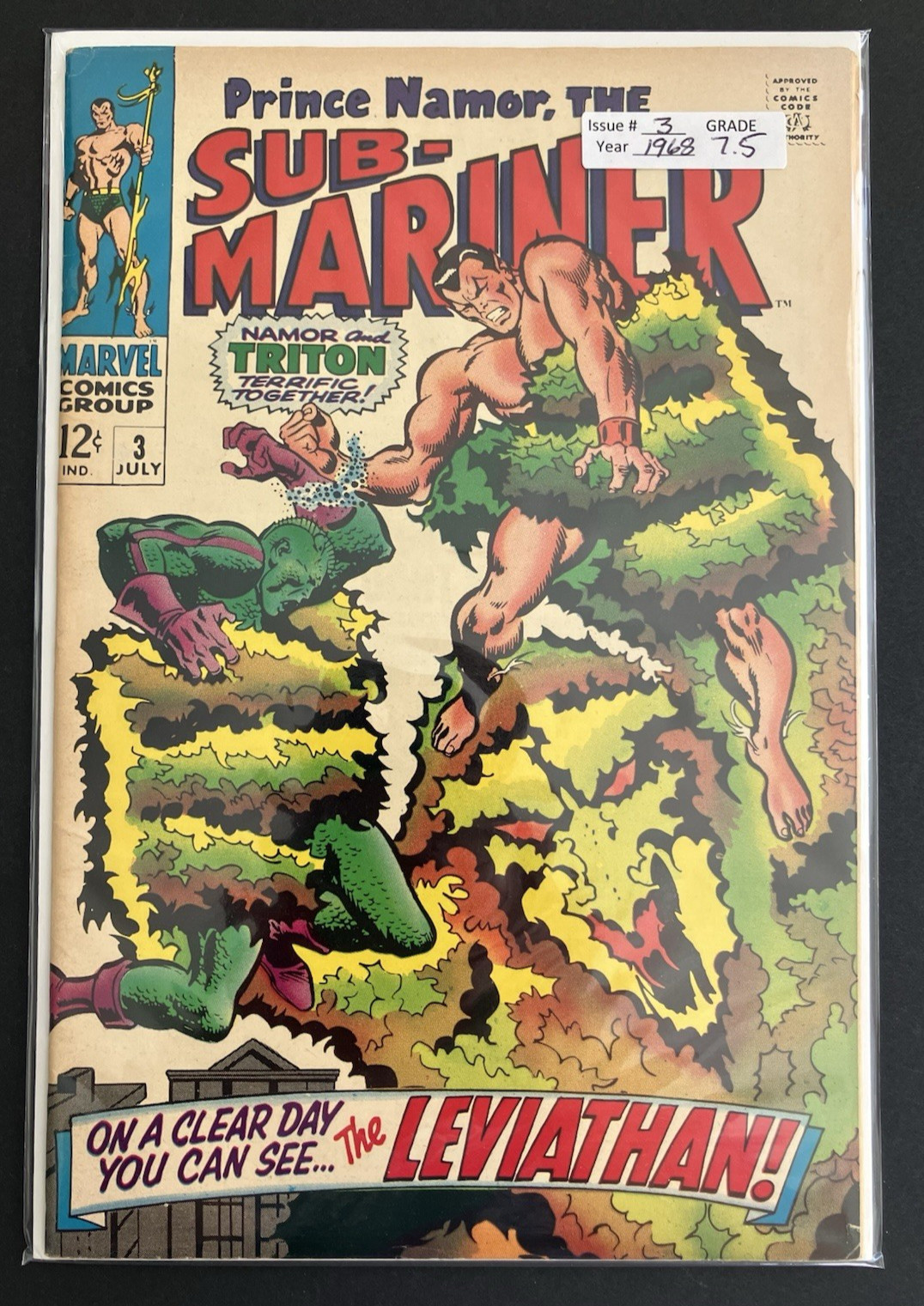Sub-Mariner 3 VF- 7.5 NICE SAVAGE SUB-MARINER 1968 Marvel Comics