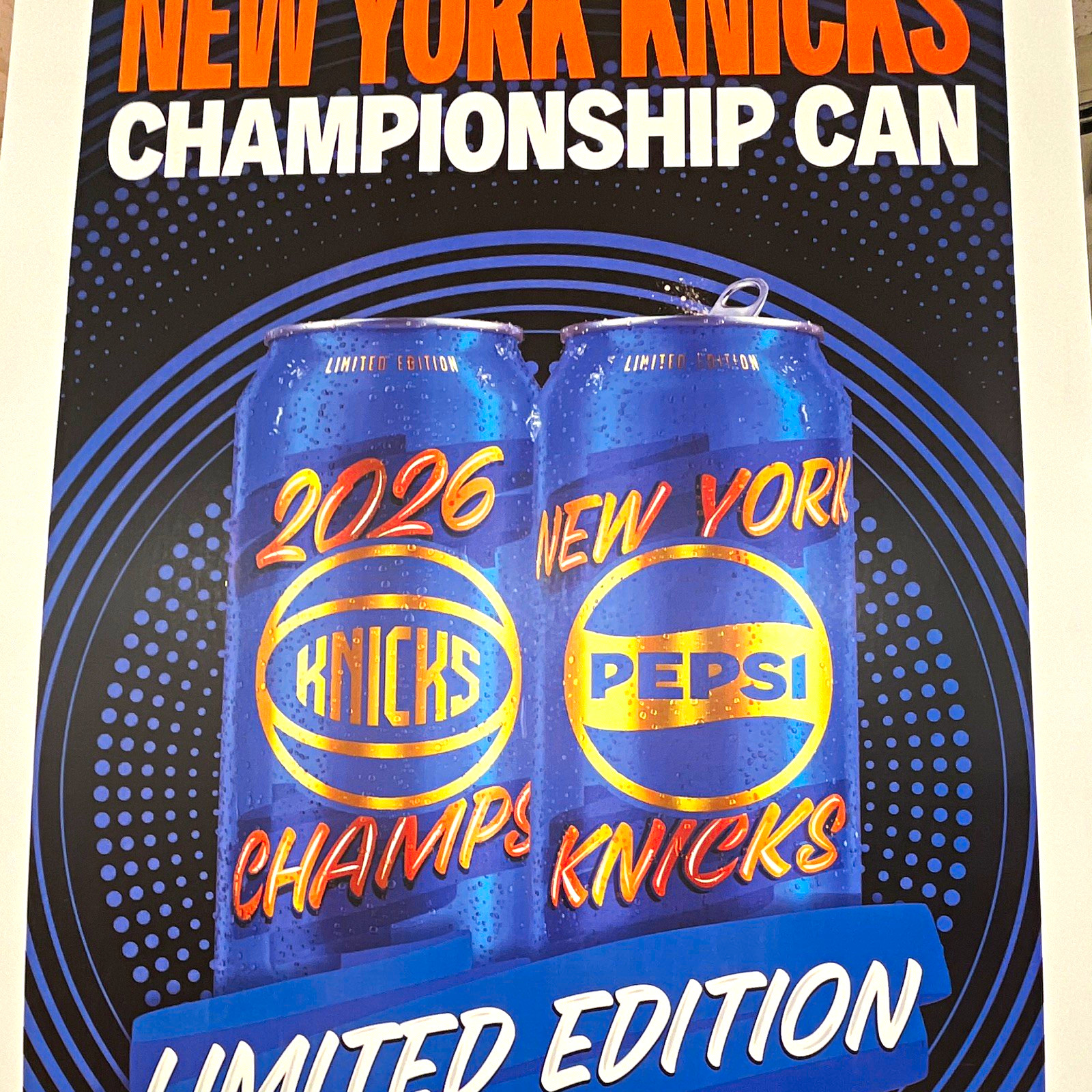 Pepsi New York Knicks Limited Edition Soda Can 2026