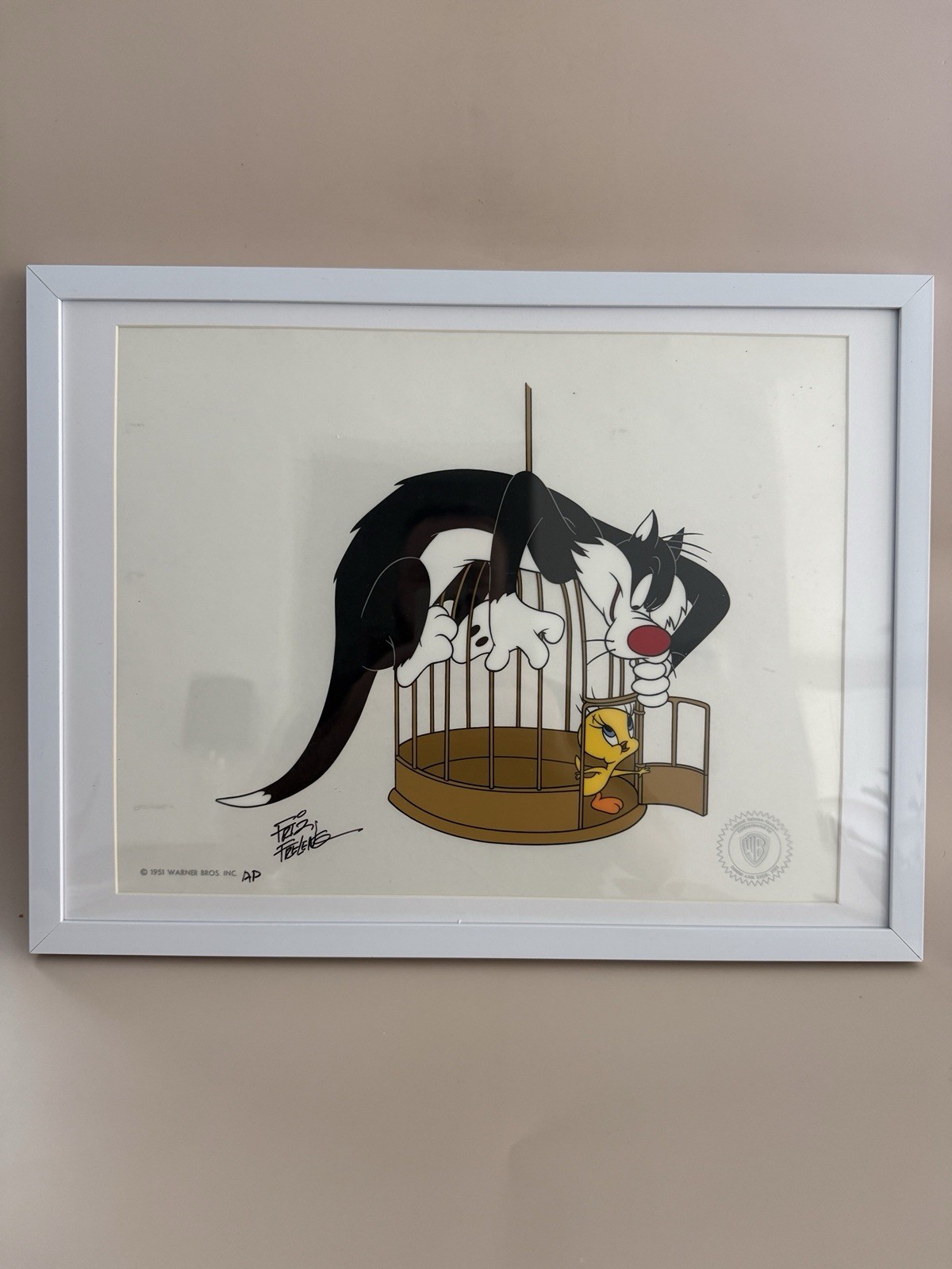 Friz Freleng Signed Artist Proof Warner Bros. Sylvester and Tweety Sericel