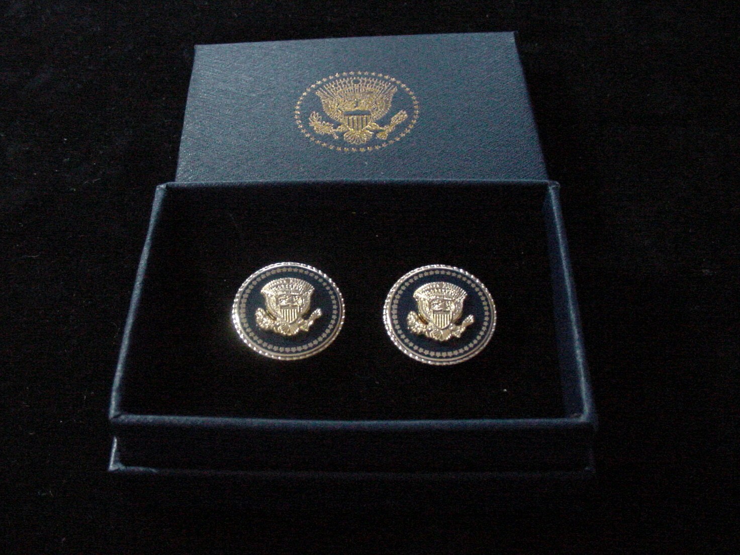 Pair of  President George H. W. Bush  cufflinks -Gold tone