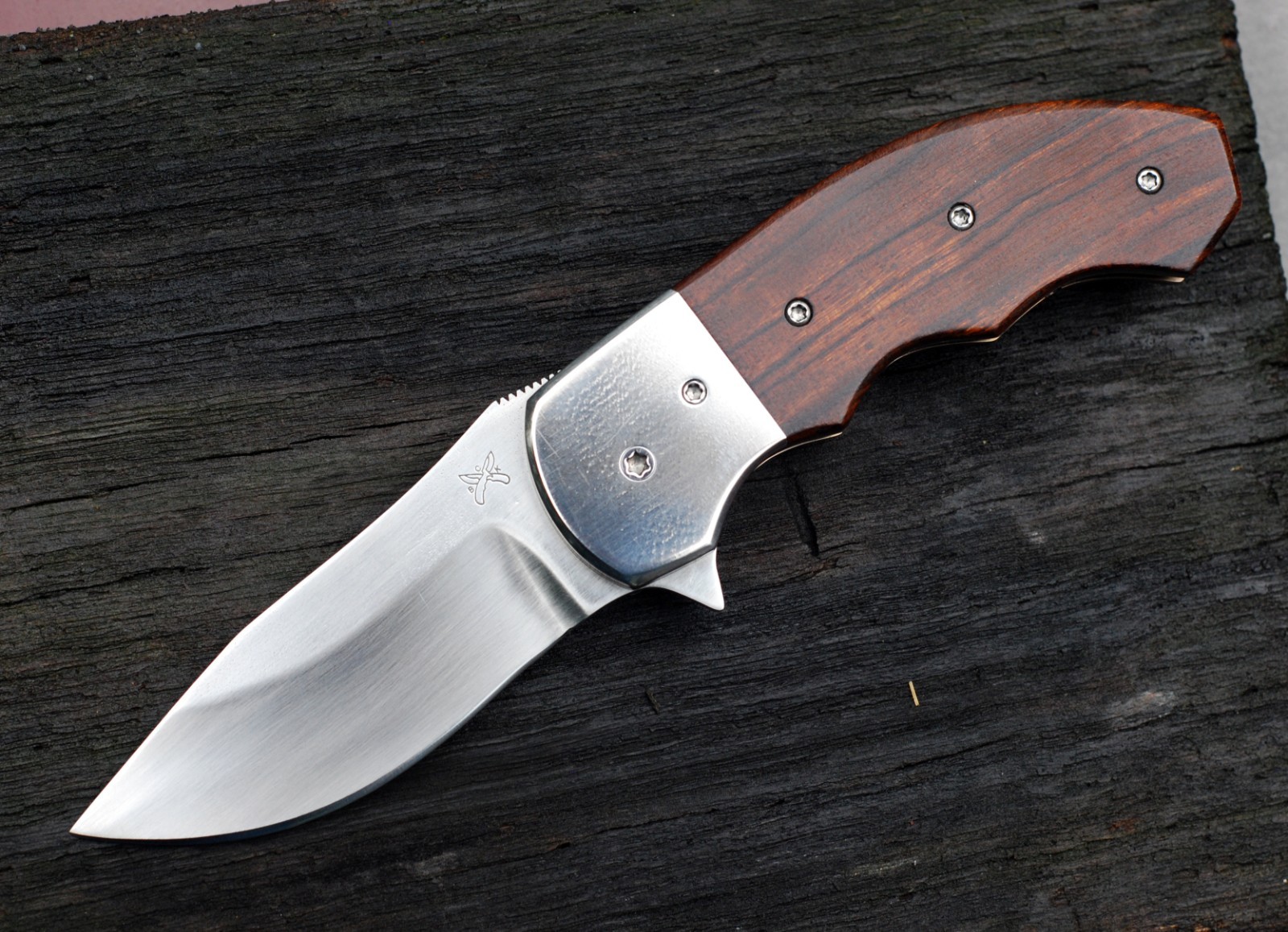 Butch Ball Custom Knives 300 Flipper Cocobolo Titanium Linerlock Knife