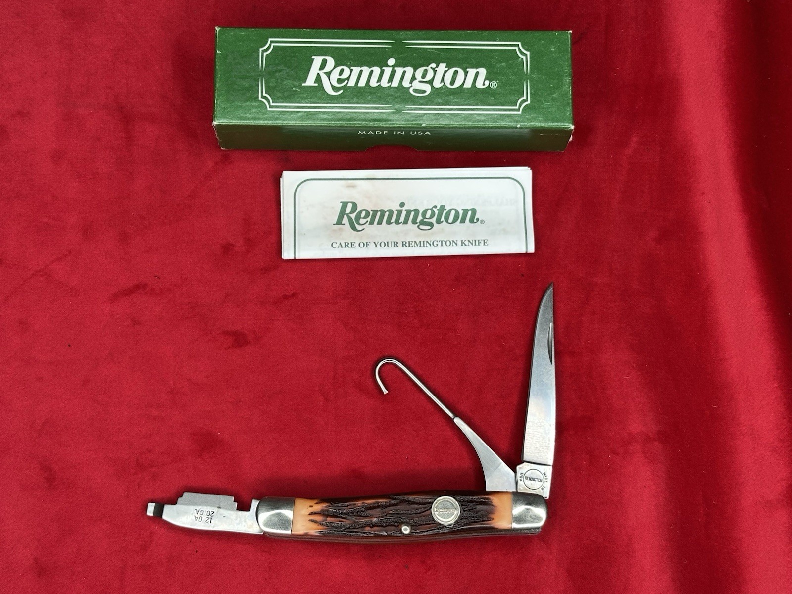 Vintage NIB Remington R1 Upland Bird Knife W/ Gut Hook, Choke Tool