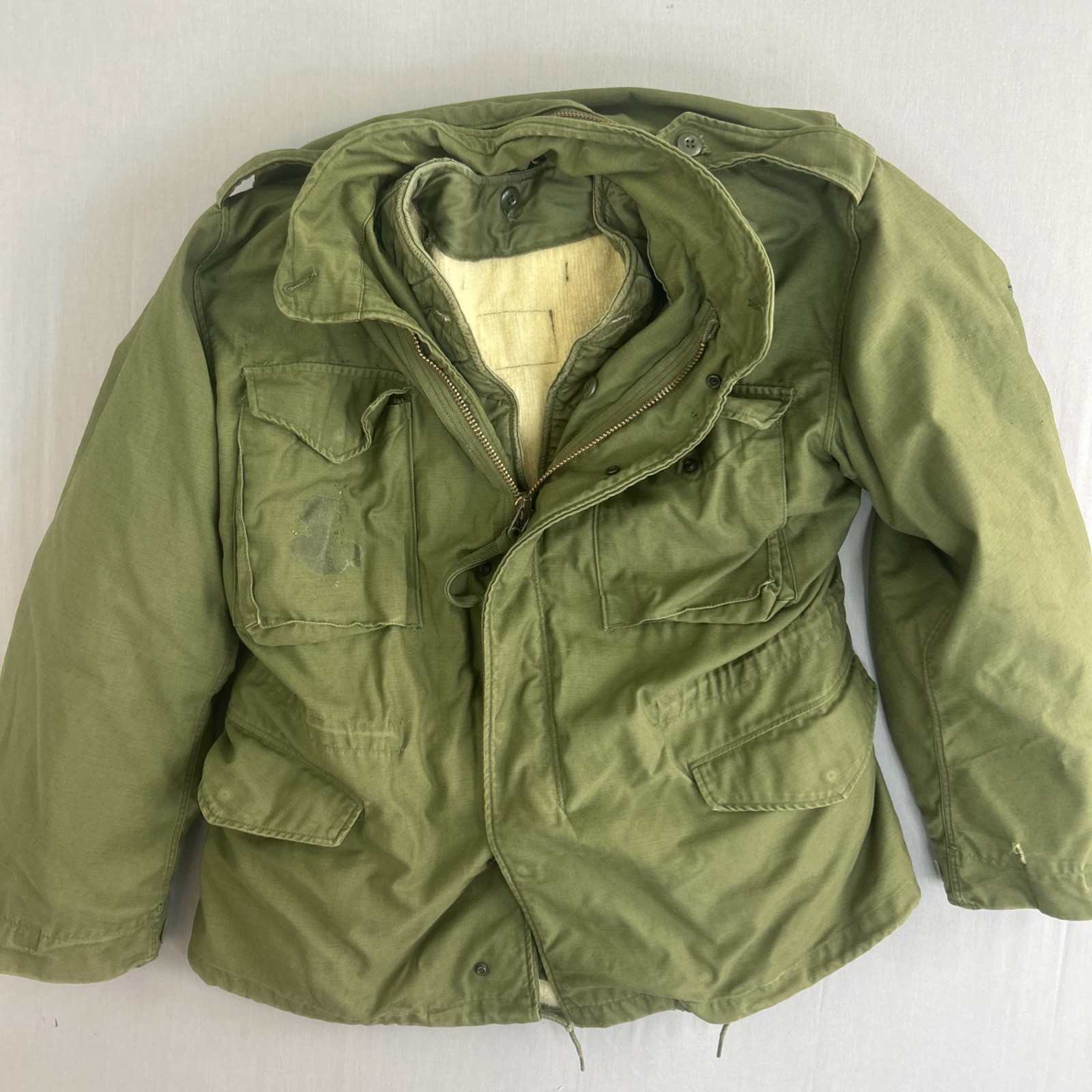 1972 US Army M65 Field Jacket Medium Regular OG107 Vietnam Era With Liner