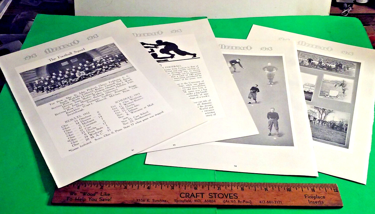 Authentic OHIO State University Buckeyes FOOTBALL Team 1913 12-Page Excerpt