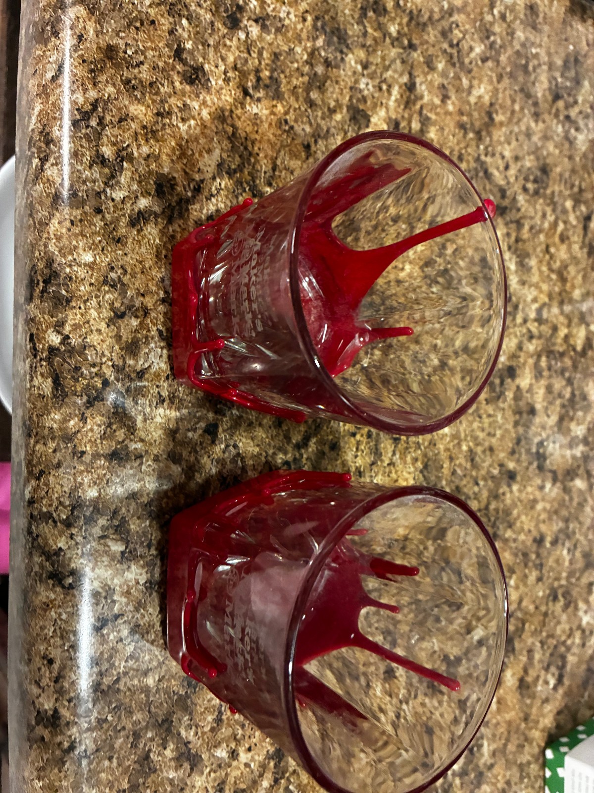 2 Makers Mark Bourbon Drinking Glasses Vintage 70\'s 80\'s Wax Dipped EXC Cond