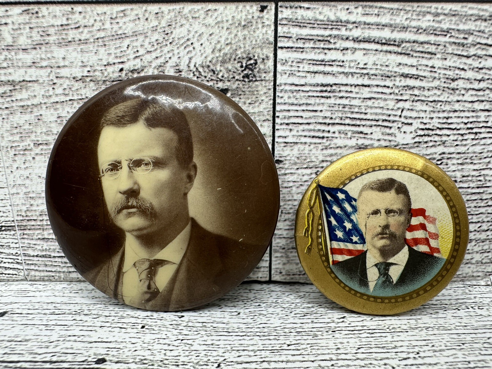1904 Teddy Roosevelt Theodore Campaign Pin Pinback Button Badge President Flag