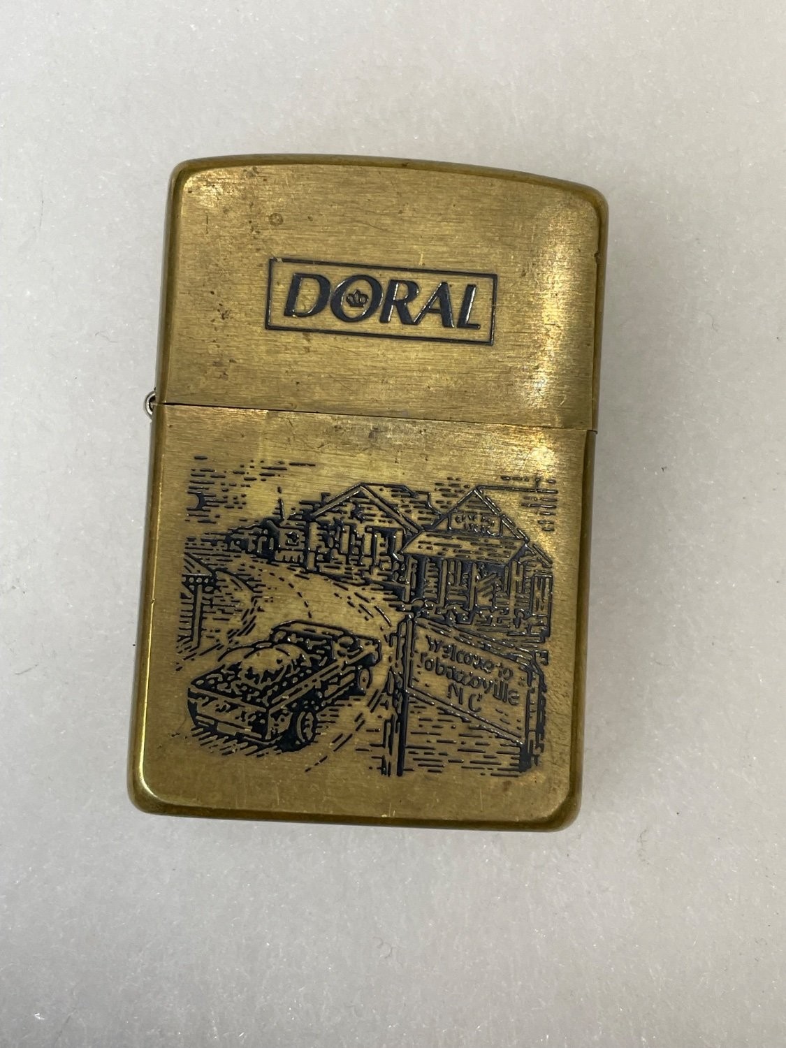 Vintage 1996 Zippo Lighter Doral Cigarettes Welcome to Tobaccoville NC XII