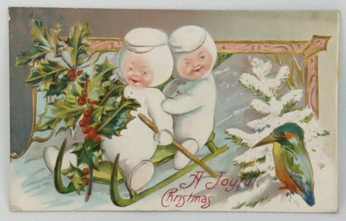 Antique 1910s W J Thompson John Winsch Christmas Postcard Unposted