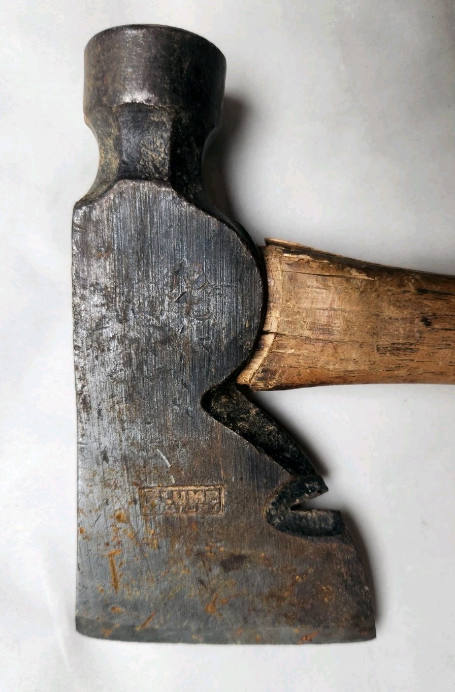 Vintage PLUMB VICTORY Hatchet Axe Carpenter Roofing Wooden Handle Camping Hammer