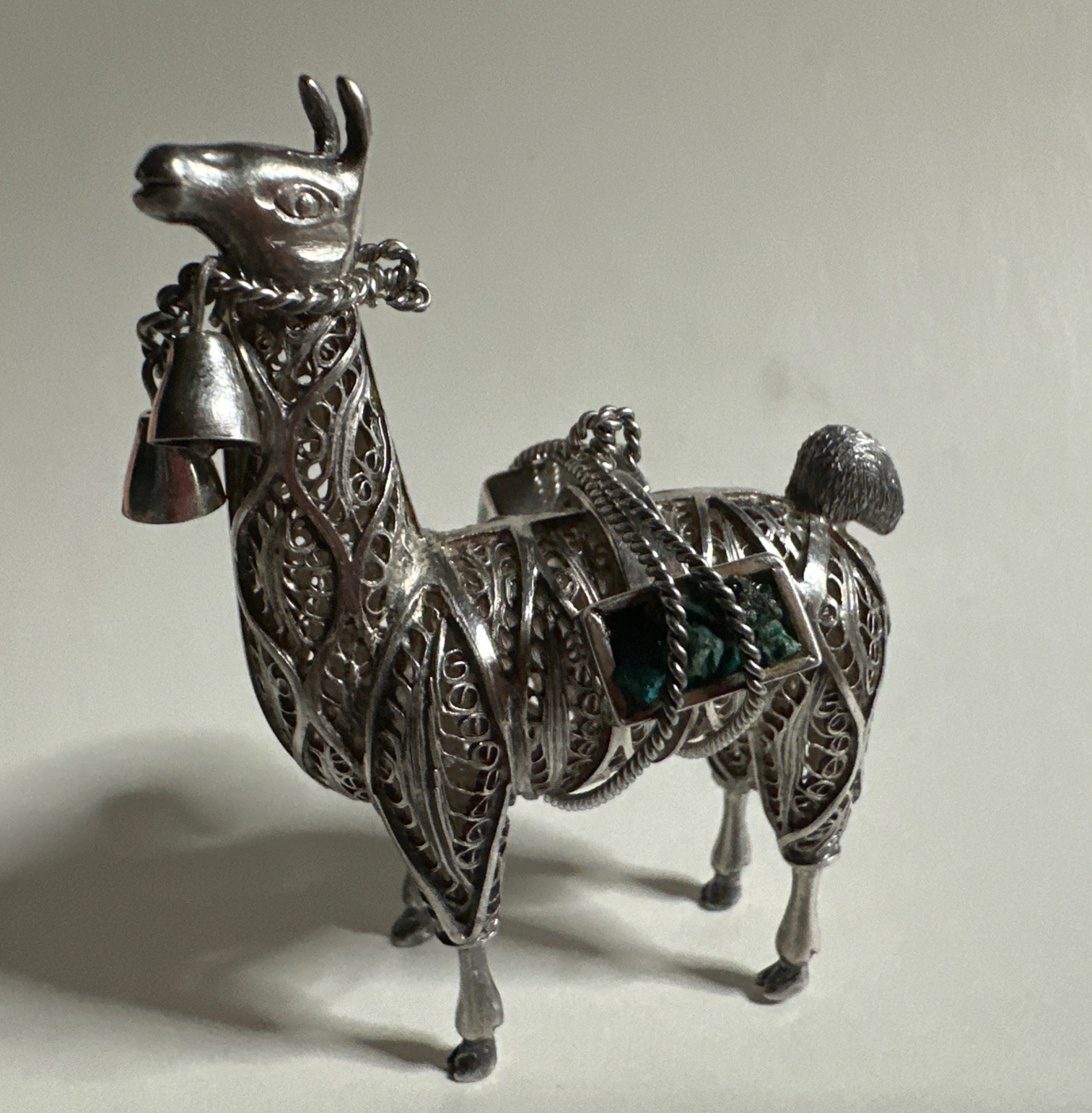 Vintage Sterling Silver 950 Peruvian Llama Figurine 40.2g