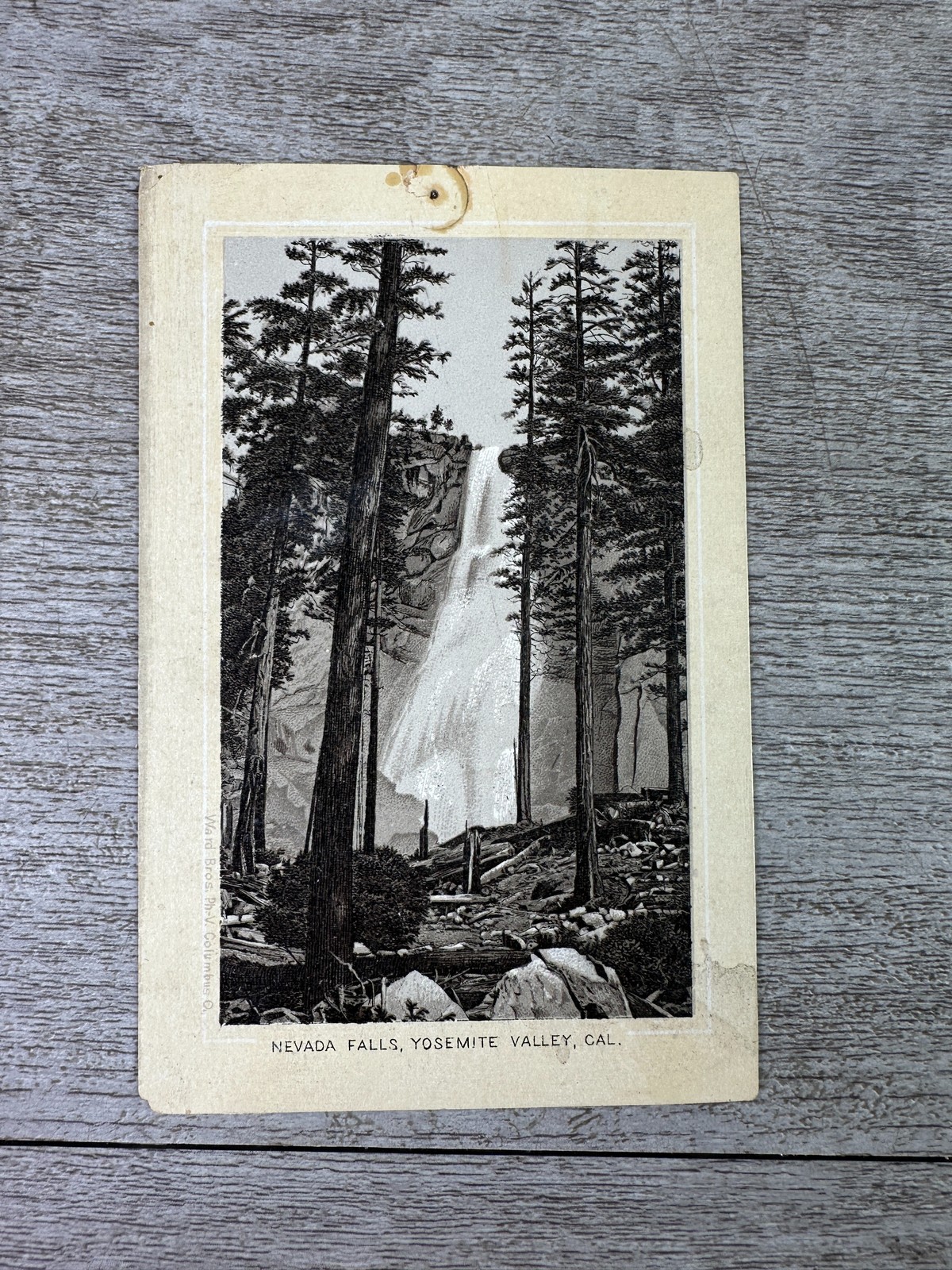 Vintage Aa Aa Coffee Trade Card Nevada Falls Yosemite Valley CA 1890s Spragues