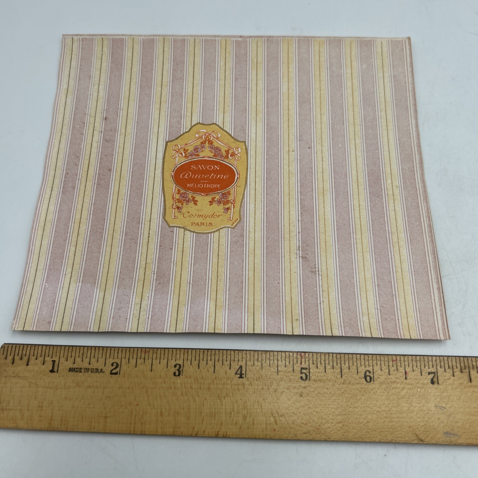 Vintage Savon Duavetine Heliotrope Cosmydor Paris Label
