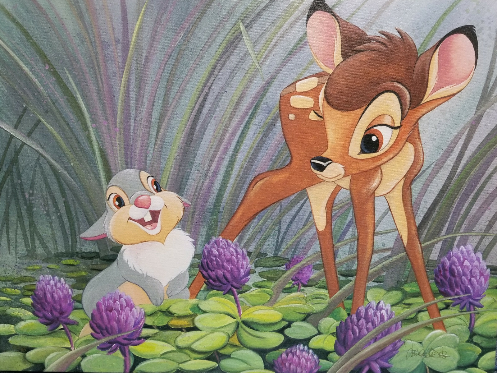 Disney Fine Art Limited Edition Canvas The Bonds Of Friendship-Bambi