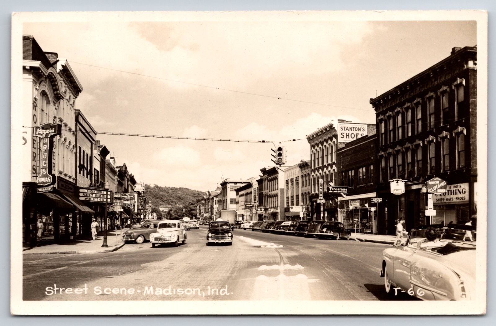 Madison Indiana Street Scene Old Cars Theater Cline Real Photo RPPC