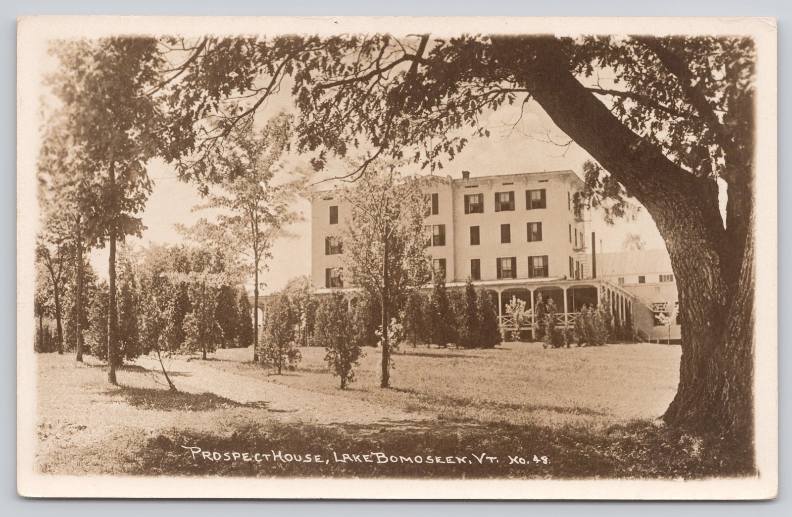 Prospect House Lake Bomoseen VT RPPC Real Photo Postcard c1910s Hotel