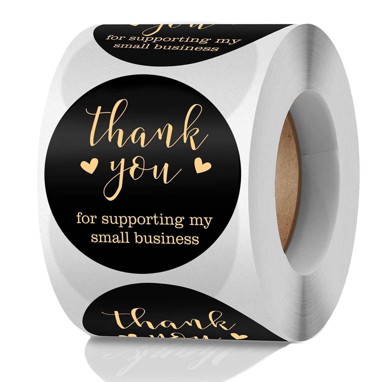 Thank You for Supporting My Small Business Stickers, 2 2 Inch Diameter, Black