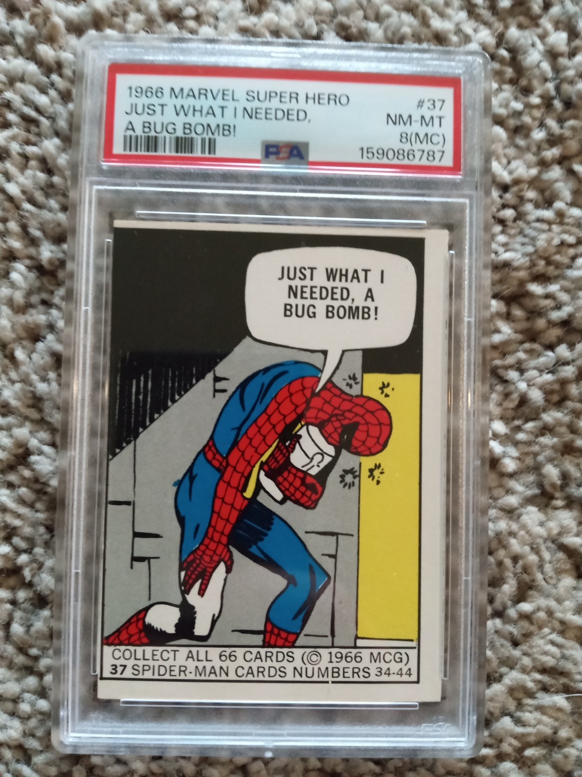 1966 Donruss Marvel Super Heroes #37 Spider-Man Vintage Trading Card MCG
