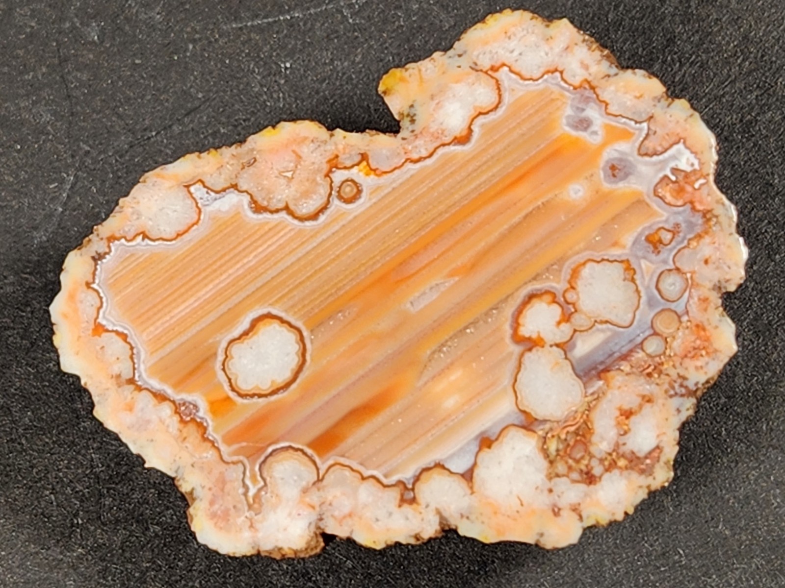 Choice Small Intricate Red & White Zirandaro Agate 1/2 Nodule Guerrero, Mexico