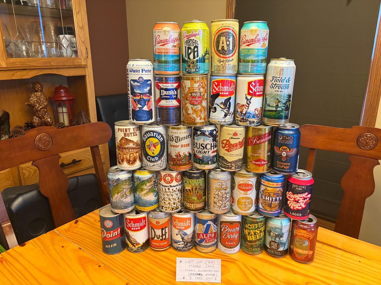 STEEL Vintage ,& collectable cans (34)..pretty good displayFREE SHIPPING