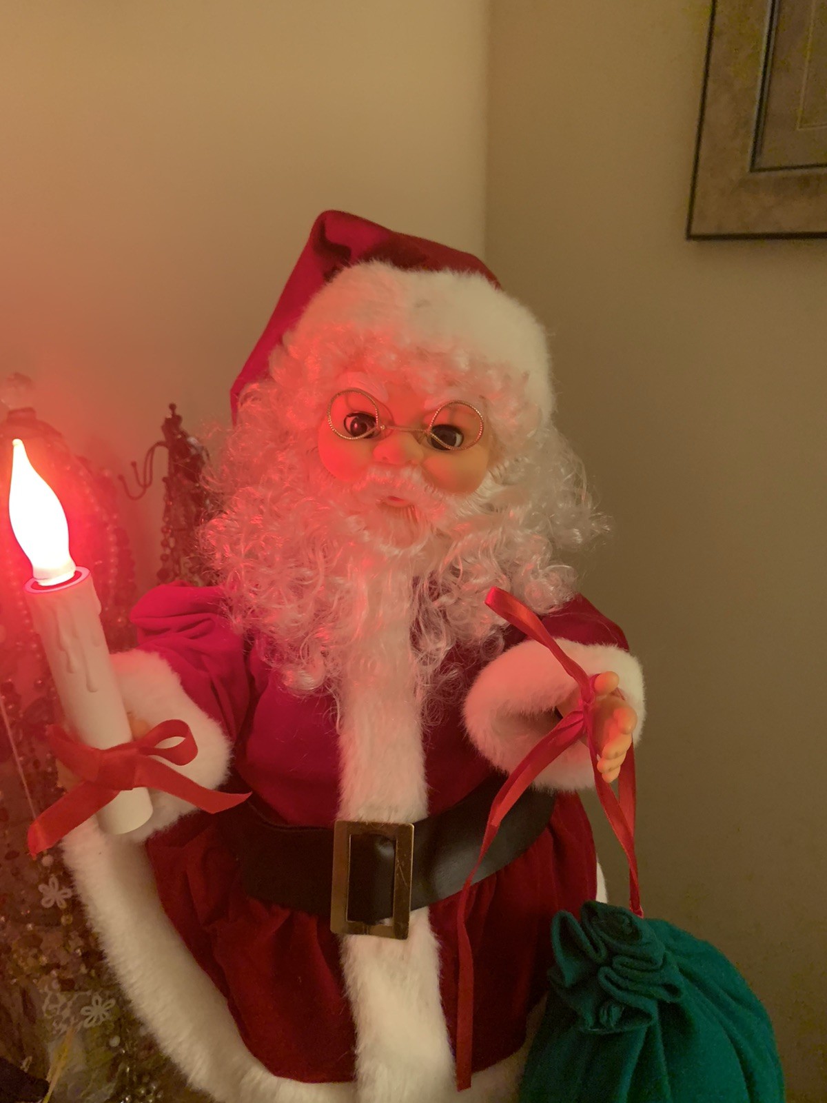 Vintage Rennoc Animations Christmas Automated Santa Lights Up In Box