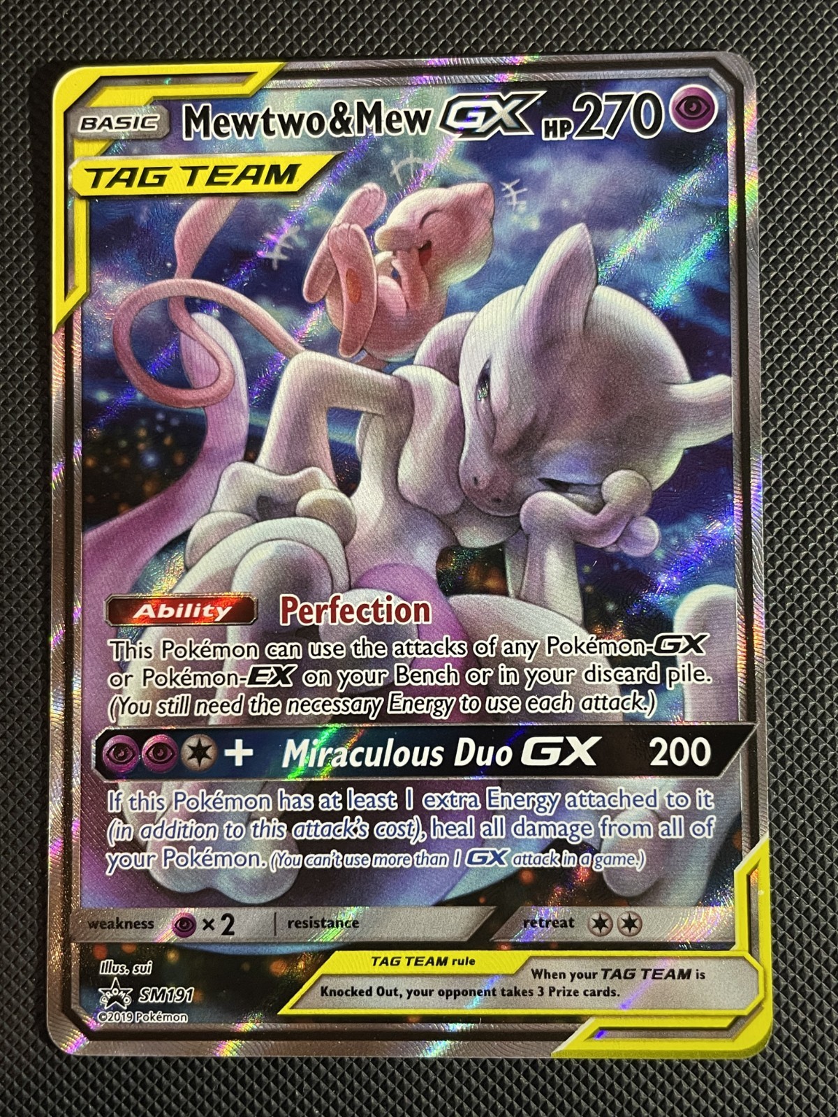 Pokemon Mewtwo & Mew GX Tag Team SM191 NM-