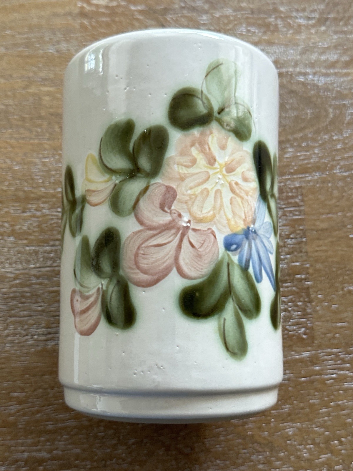 Vintage Louisville Pottery Stoneware Bachelor Button Utensil Holder Crock