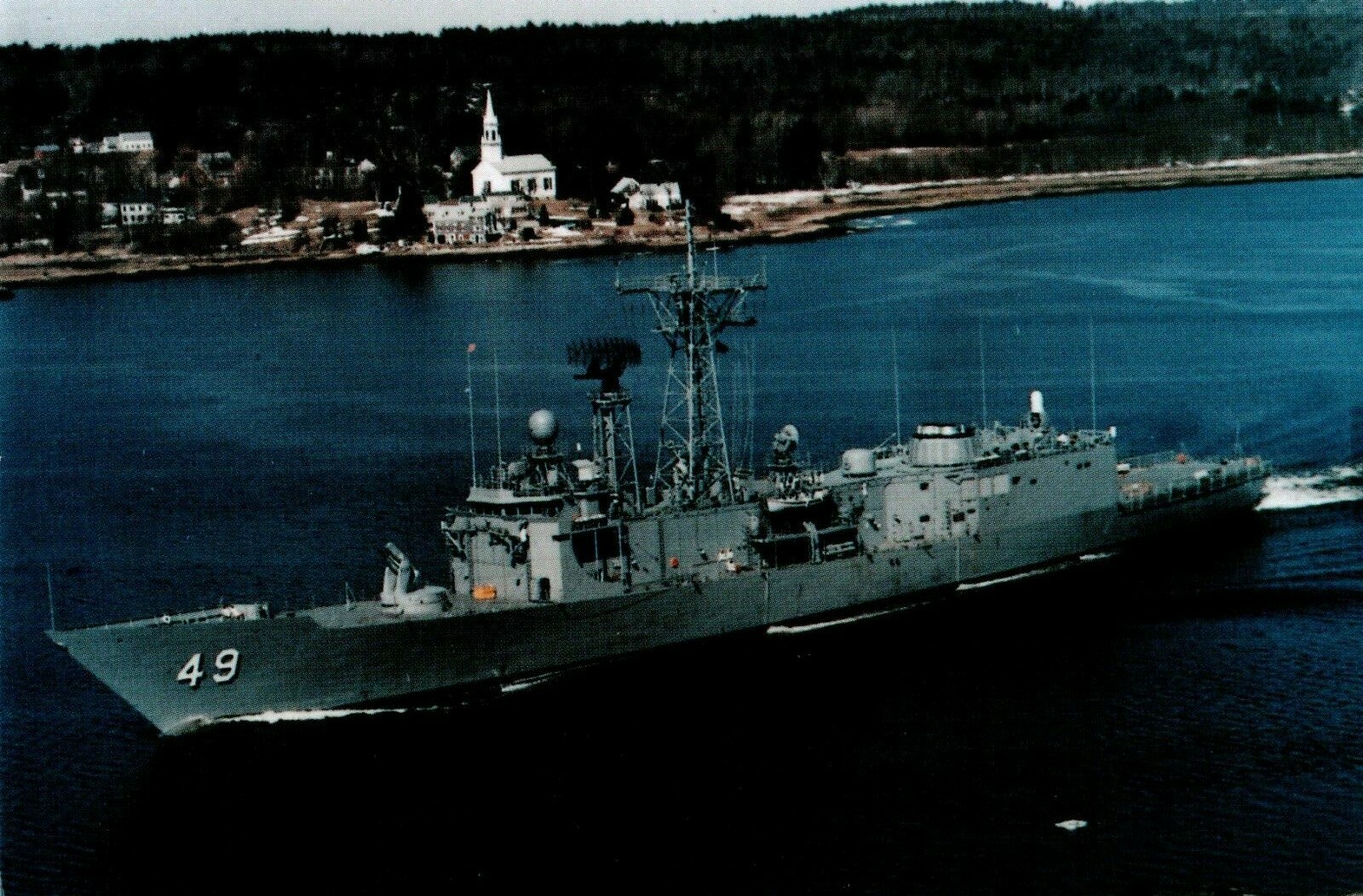 Postcard USS Robert G Bradley FFG-49 Frigate