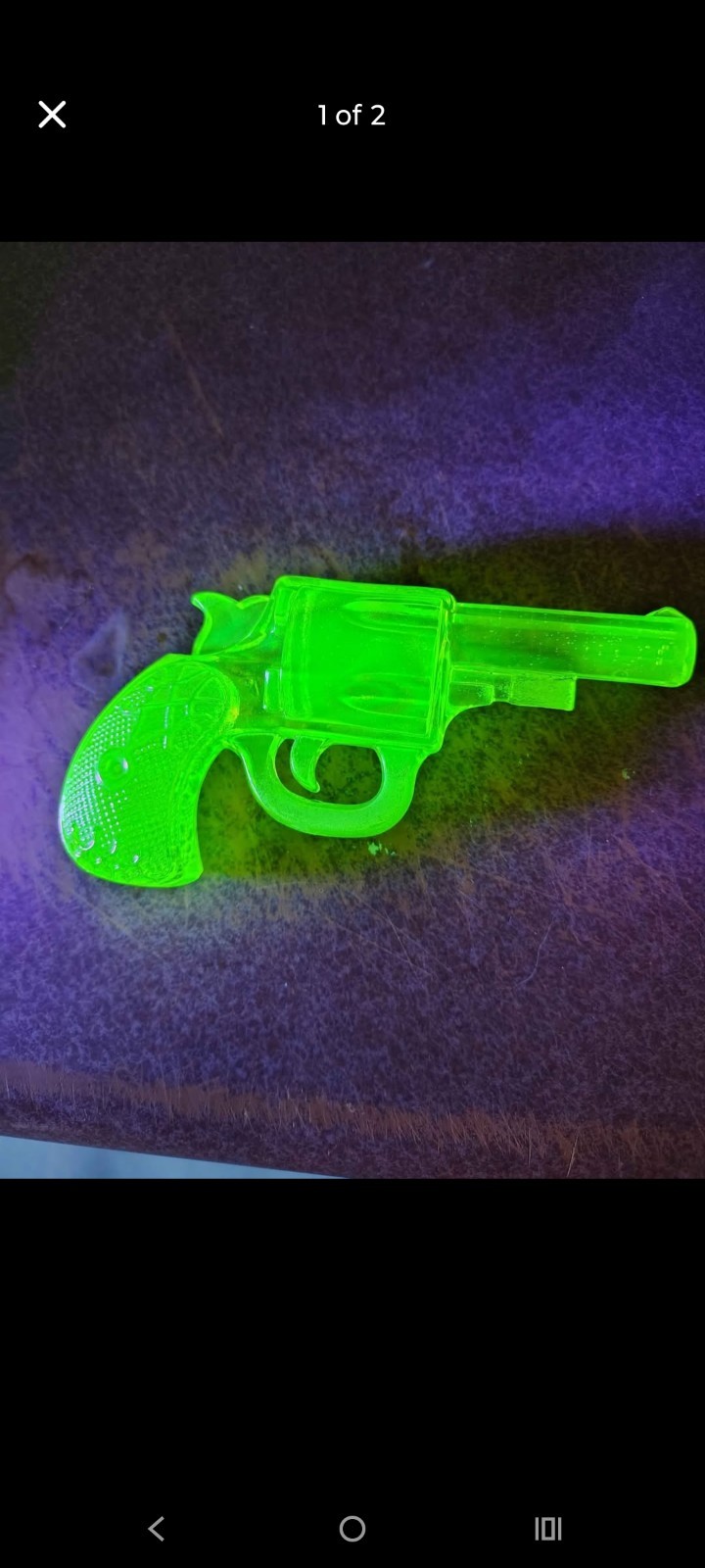 Rare Vintage Vasaline Glass Revolver