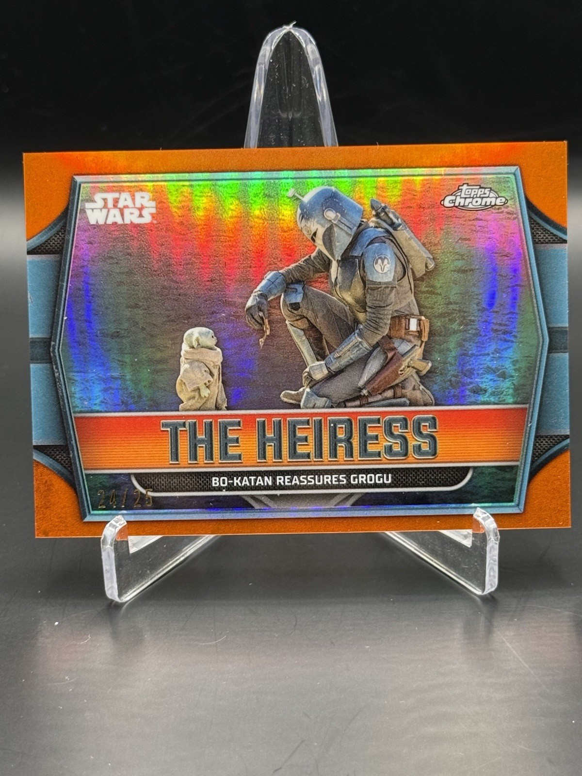 2024 Topps Chrome Star Wars Mandalorian The Heiress TH-1 Katan Grogu Orange /25