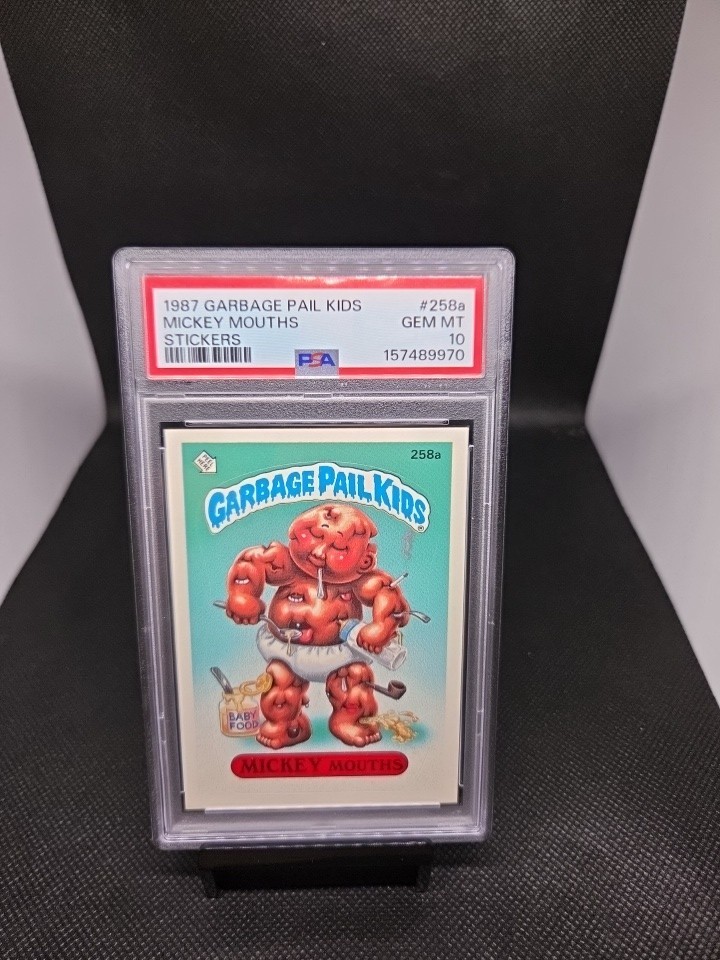 1987 Topps OS7 Garbage Pail Kids Series 7 MICKEY MOUTHS 258a Card PSA 10 GEM MNT