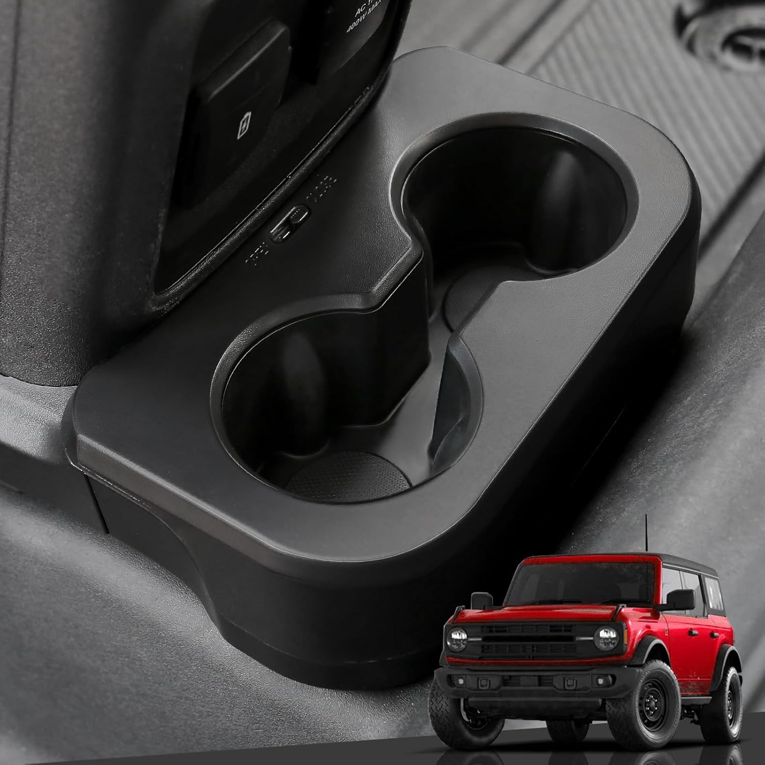 Upgrade Removable Rear Dual Cup Holder for Ford Bronco 2021-2024 2/4
