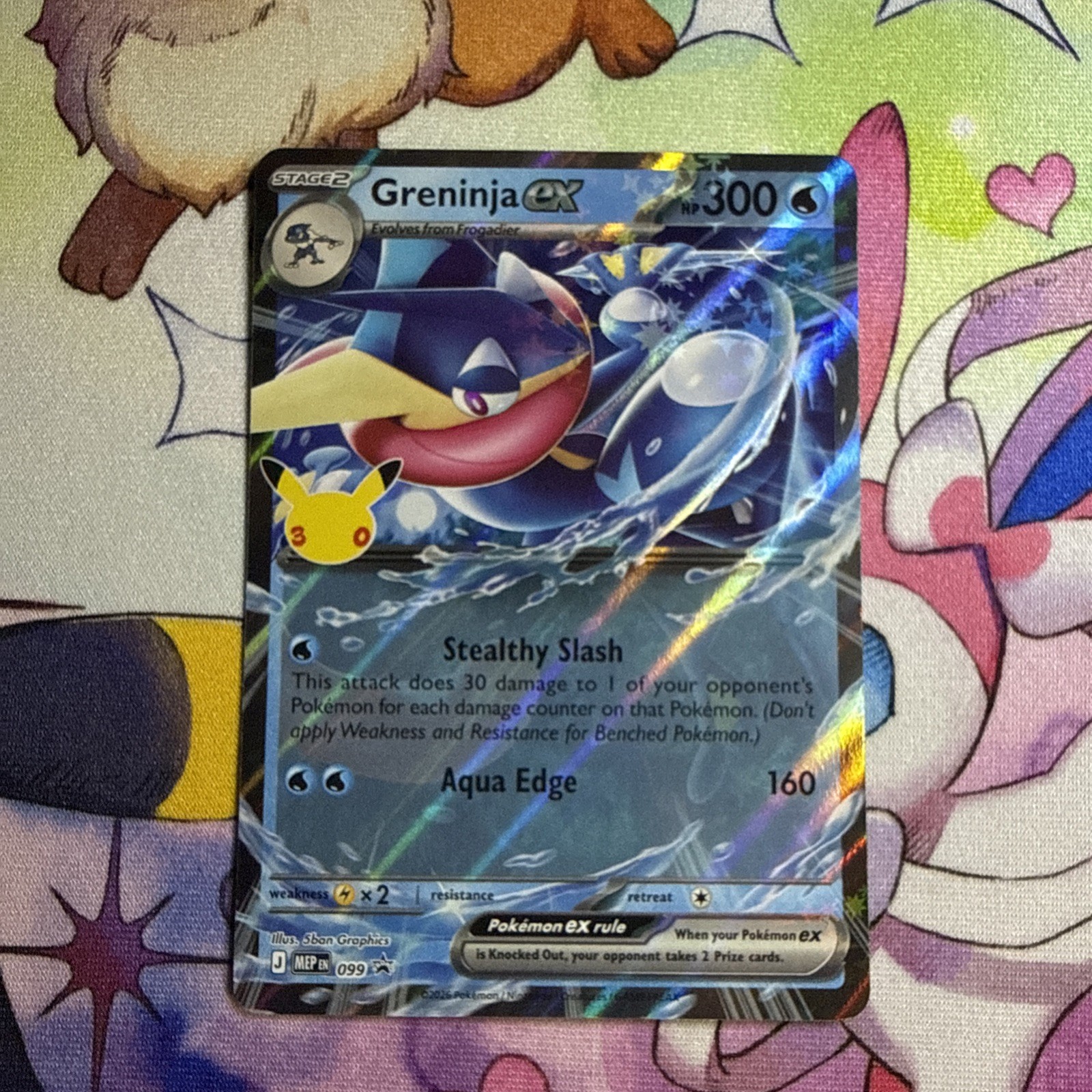 Pokemon Greninja ex MEP 099 30th Celebration Black Star Promo Holo NM