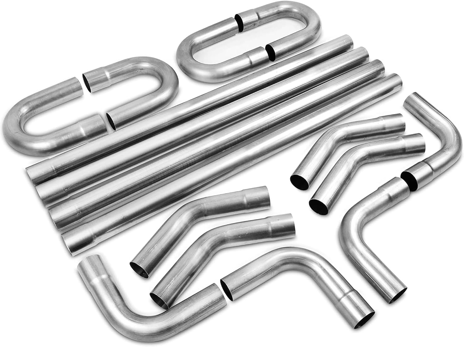 3 Inch T304 Stainless Steel Exhaust Pipe Kit, 3'' OD, 16PCS
