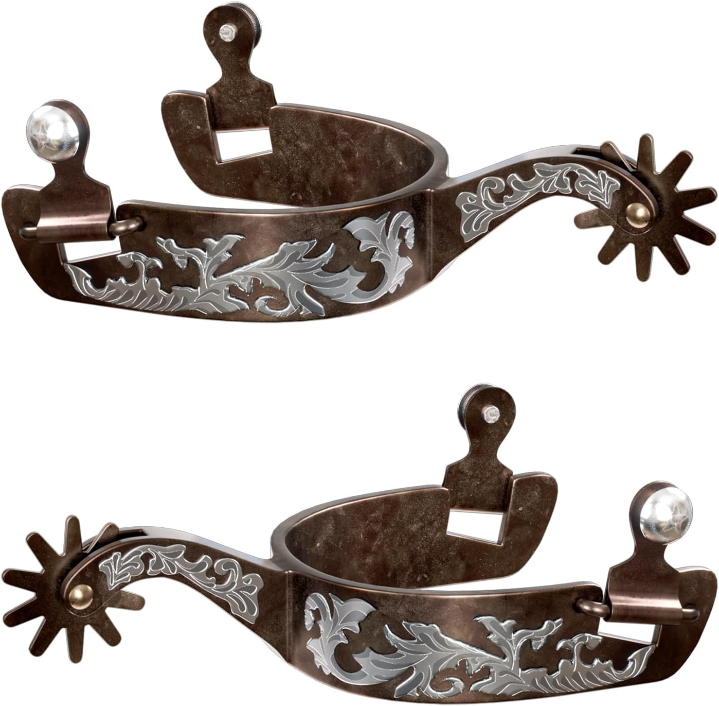 Western Cowboy Spurs, 1 Pair Horse Spurs with Rowels, Antique Men Horse Boot Spu