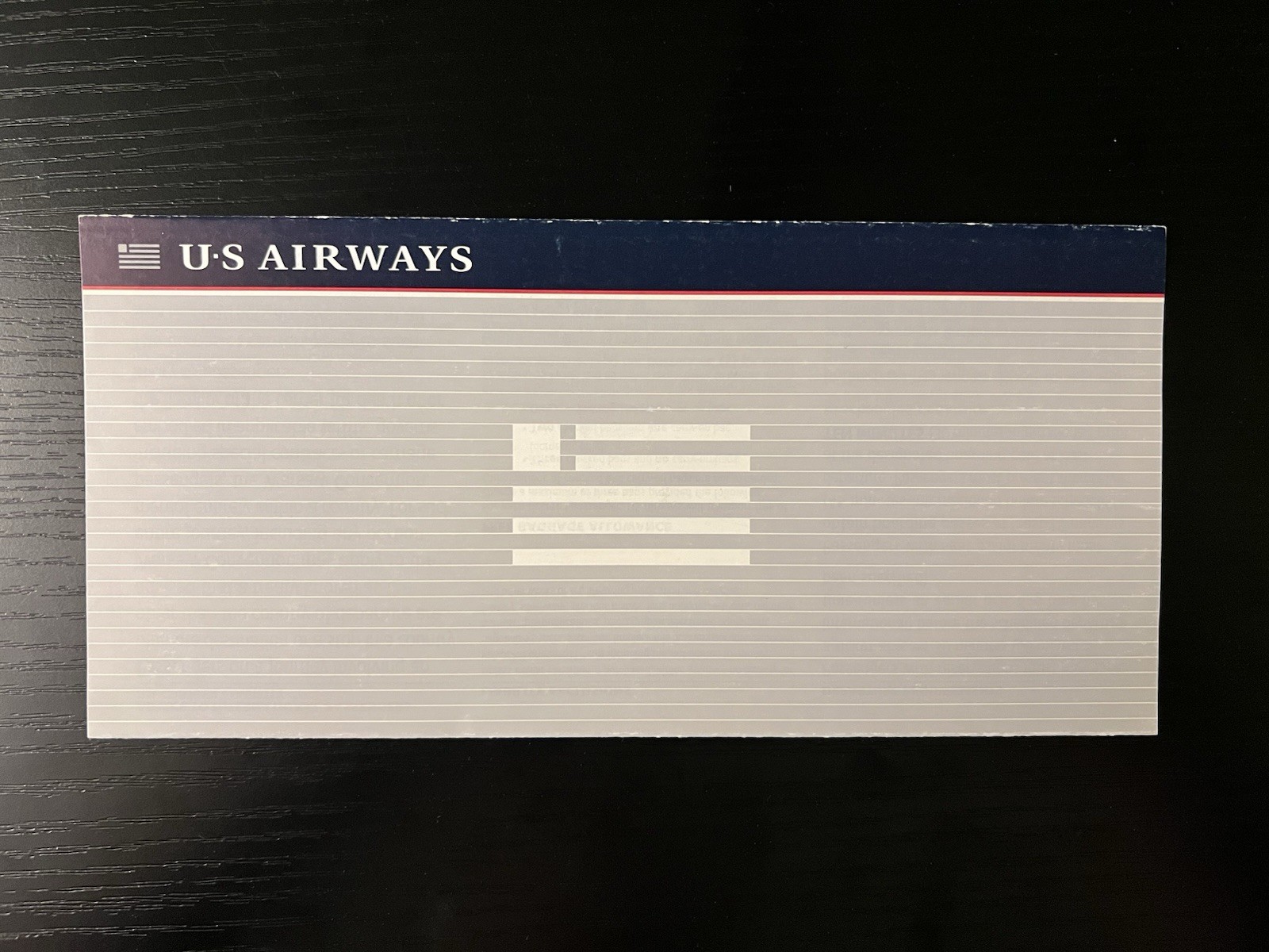 USAirways Vintage Unused 2000s Mint Condition Airline Ticket Jacket 