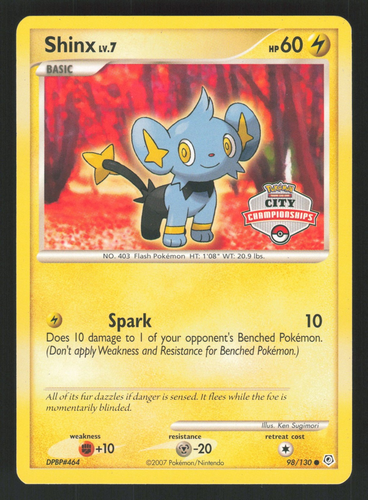 English LP Shinx (City Championships) 98/130 PR Pokemon Nintendo Promos
