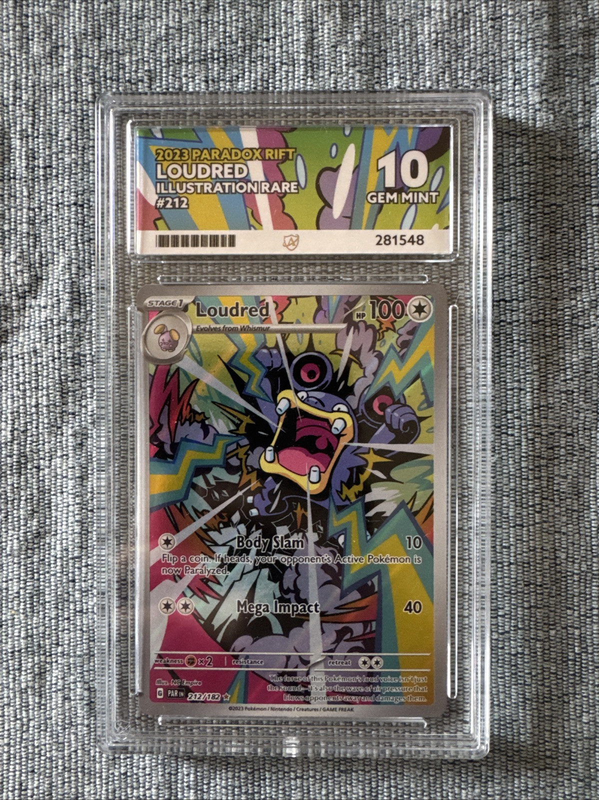 Loudred 212/182 SIR ACE GEM MINY 10 with Ace Label and wrapping - Paradox Rift -
