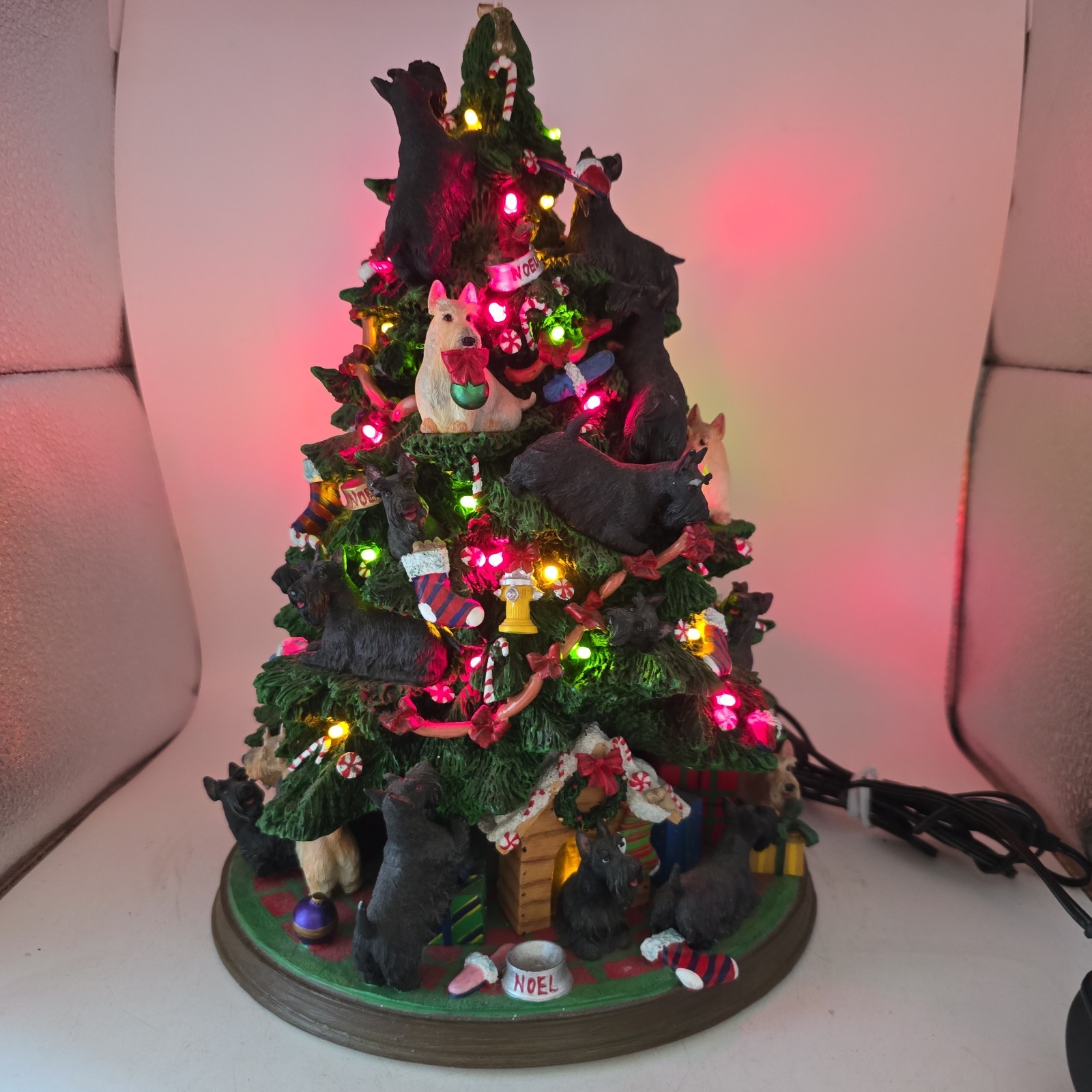 VTG Danbury Mint Christmas Tree Scottish Terrier Dog Scottie Works No Star